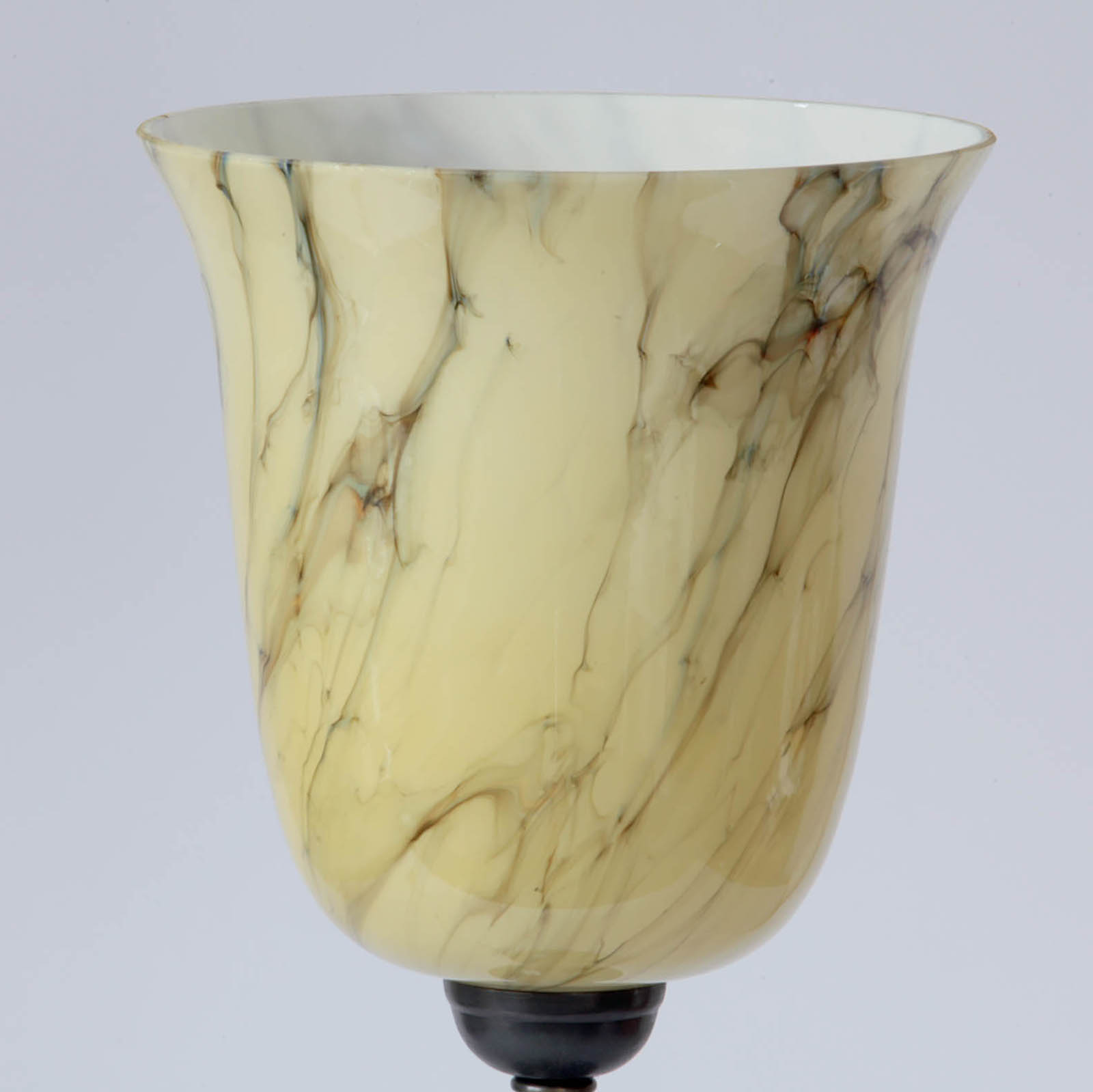Mazda-Tischleuchte mit marmoriertem oder weißem Glas-Kelch, Bild 4