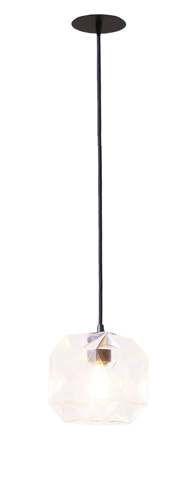 Small Cube Pendant Lamp Made of Marbled Textured Glass, Fig. 7