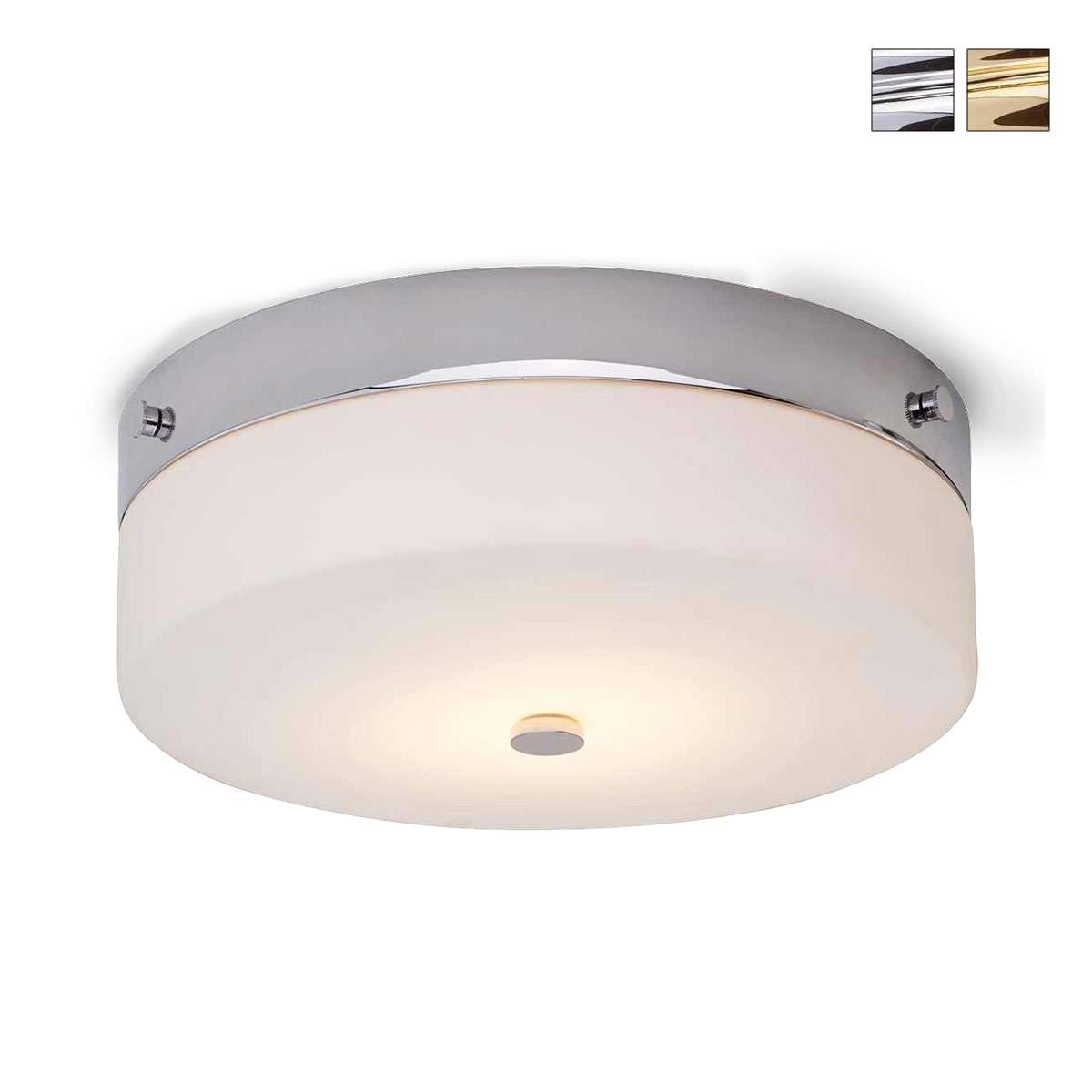 Elegante Opalglas-Deckenleuchte nicht nur für Badezimmer, Ø 24/29 cm