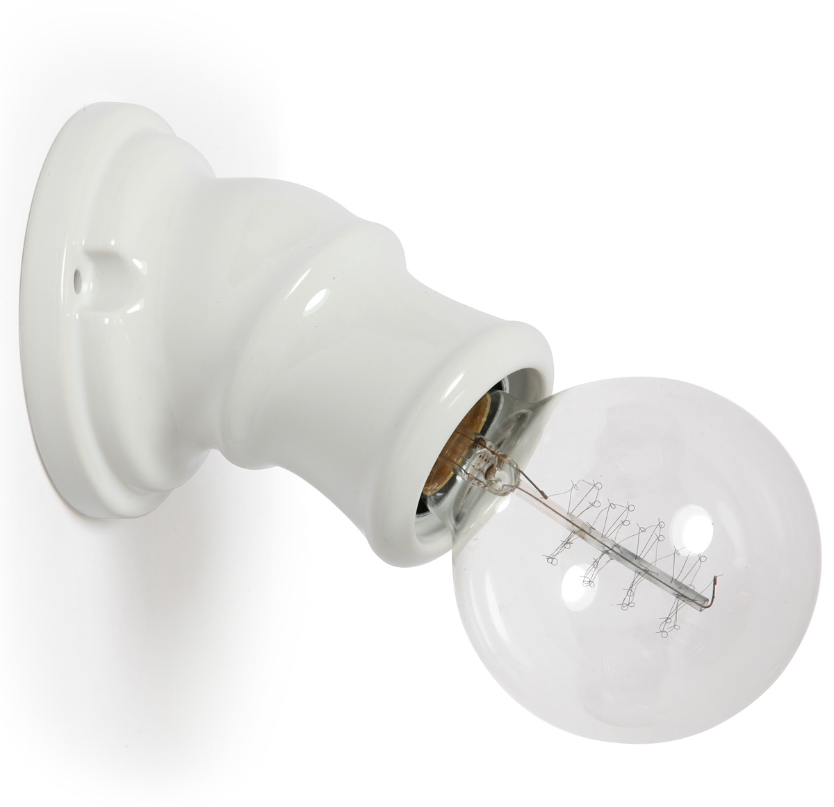 Kleine Porzellan-Wandlampe aus Italien