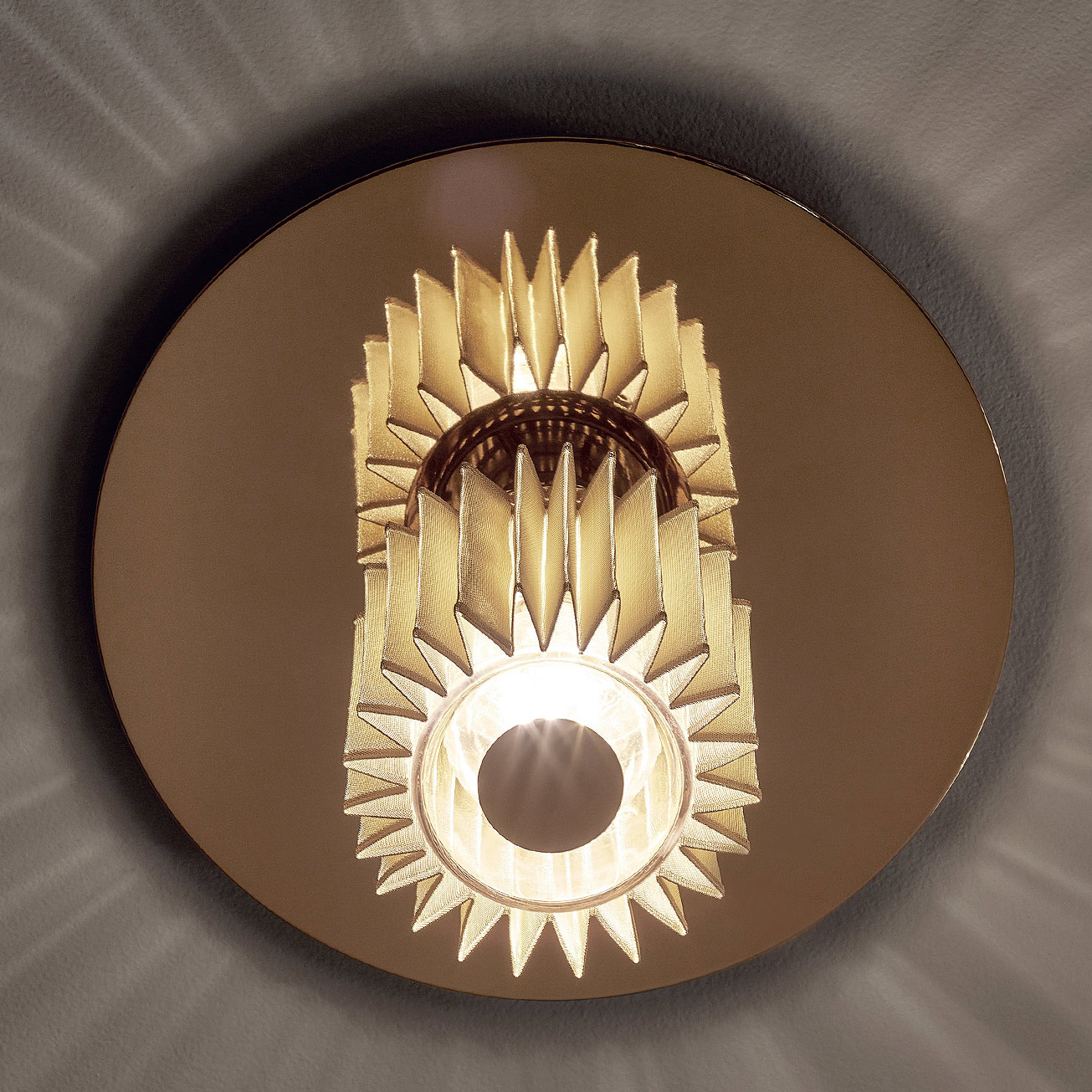 Deckenleuchte IN THE SUN mit Reflektorscheibe silber/gold, Ø 19/27/38 cm