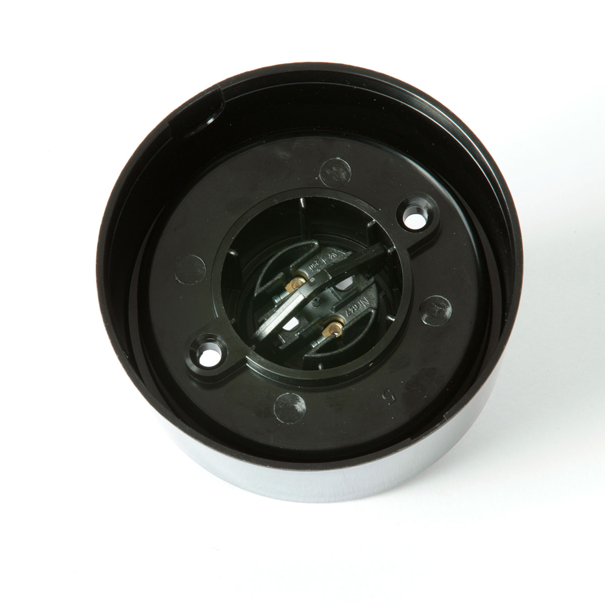 Simple Globe Ceiling Fixture (Opal Glass) with Bakelite Base, Ø 15 cm: Die Fassung ist noch nicht verkabelt!