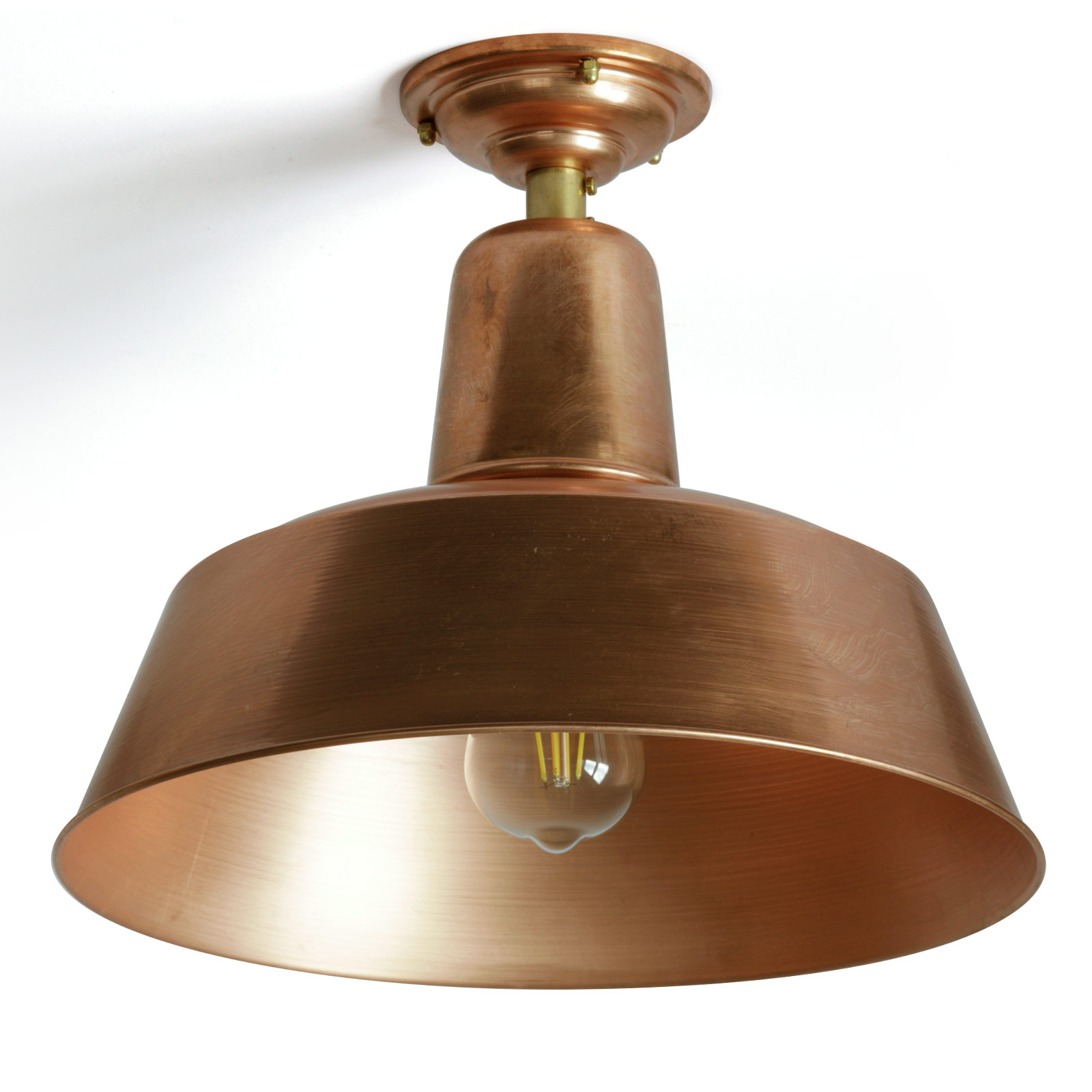 BERLIN Kupfer-Deckenleuchte im Industriedesign, Ø 25-60 cm