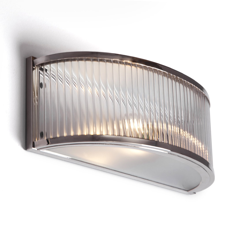 Halbrunde Art Déco-Wandleuchte mit Glasstäbchen ORLY