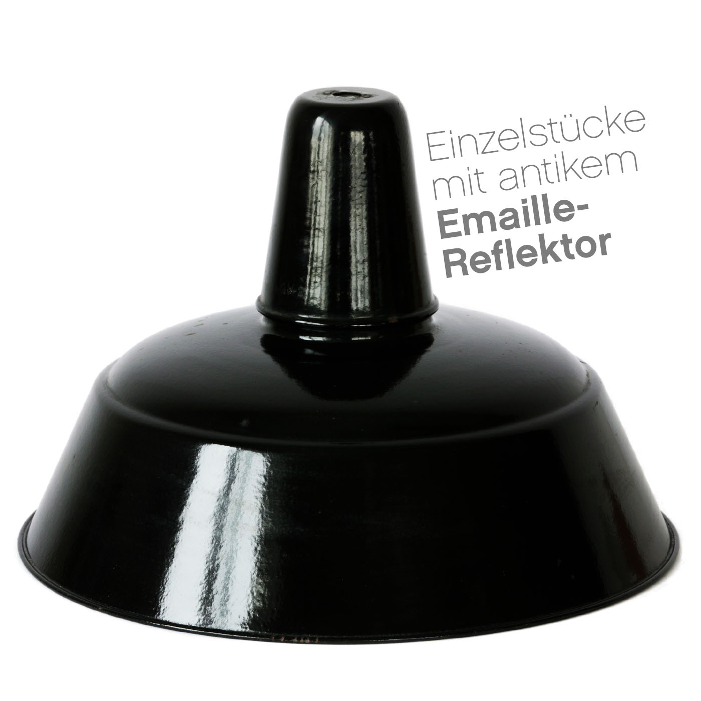 Einzelstücke mit antikem Emaille-Schirm: Hängeleuchte BERLIN, ca. 42 cm
