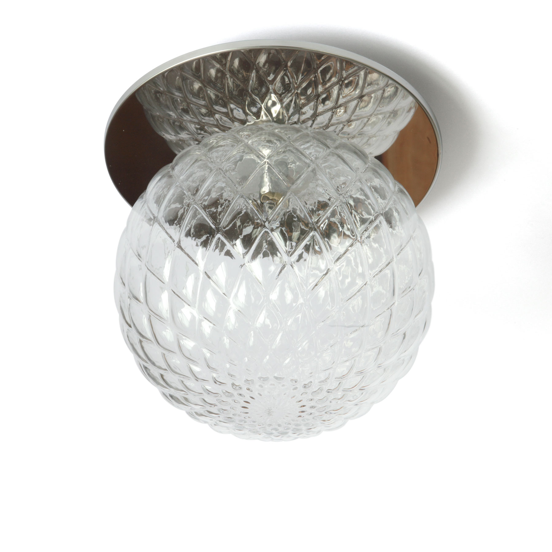Deckenleuchte RHOMBS mit strukturierter Glaskugel, Ø 15/22 cm