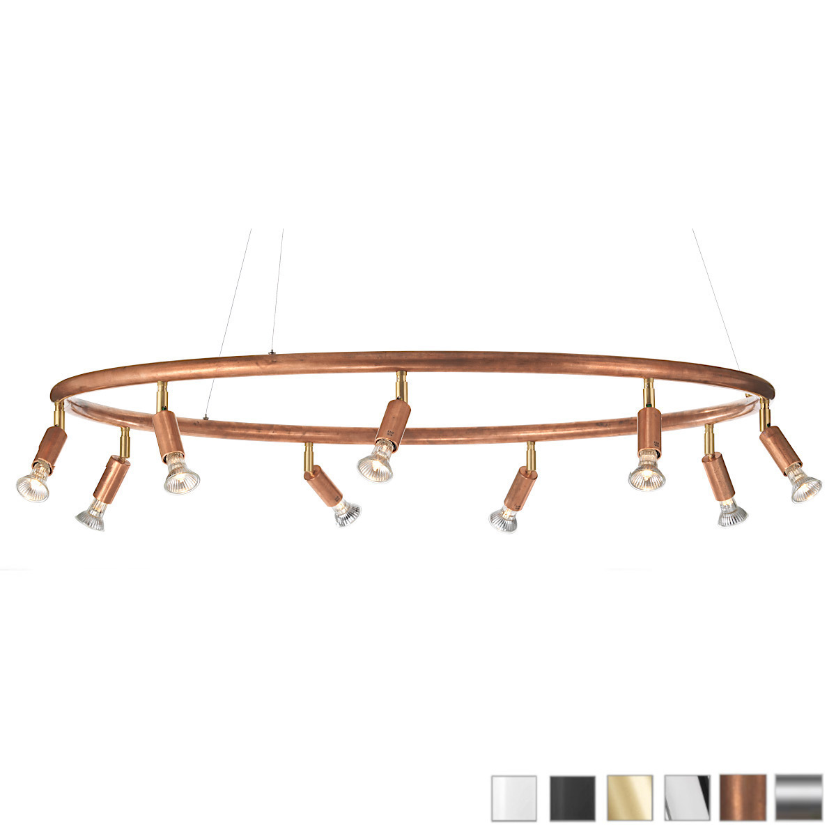 Ring-Deckenleuchte STAR, z. B. aus Kupfer, Ø 100 cm