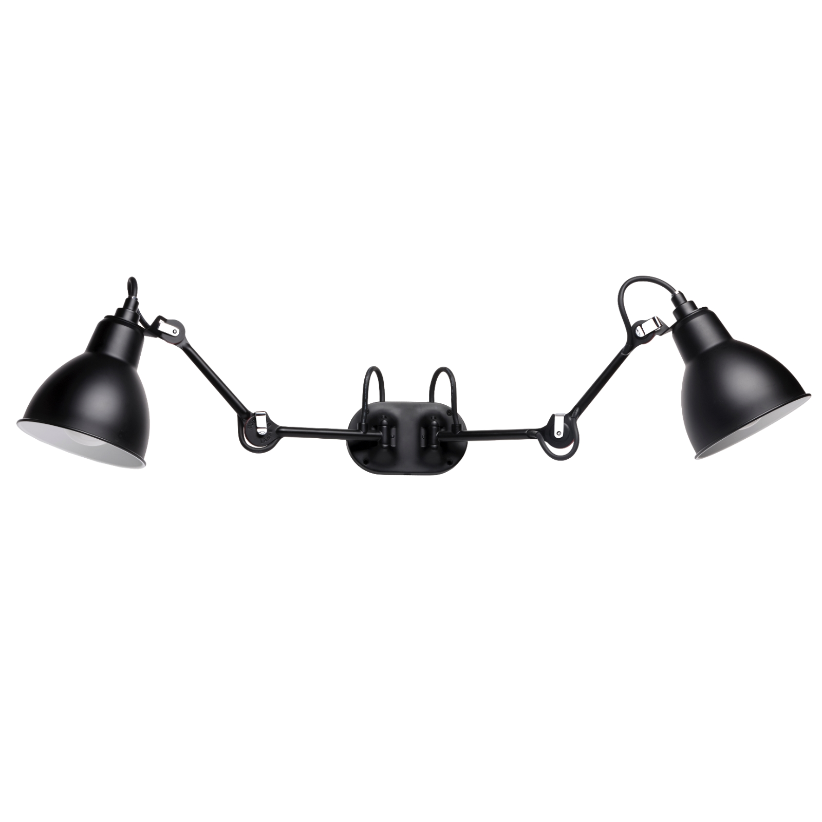 Dual Bathroom Wall Lamp N° 204 DOUBLE BATH: Mit schwarzen Schirmen