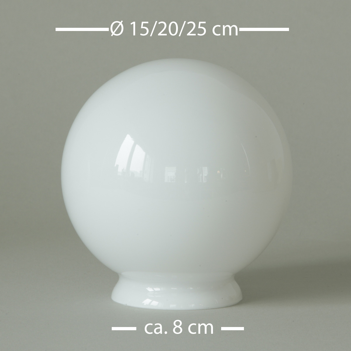 Ersatz-Glaskugel: Opalglas-Lampenschirm Ø 15/20/25 cm