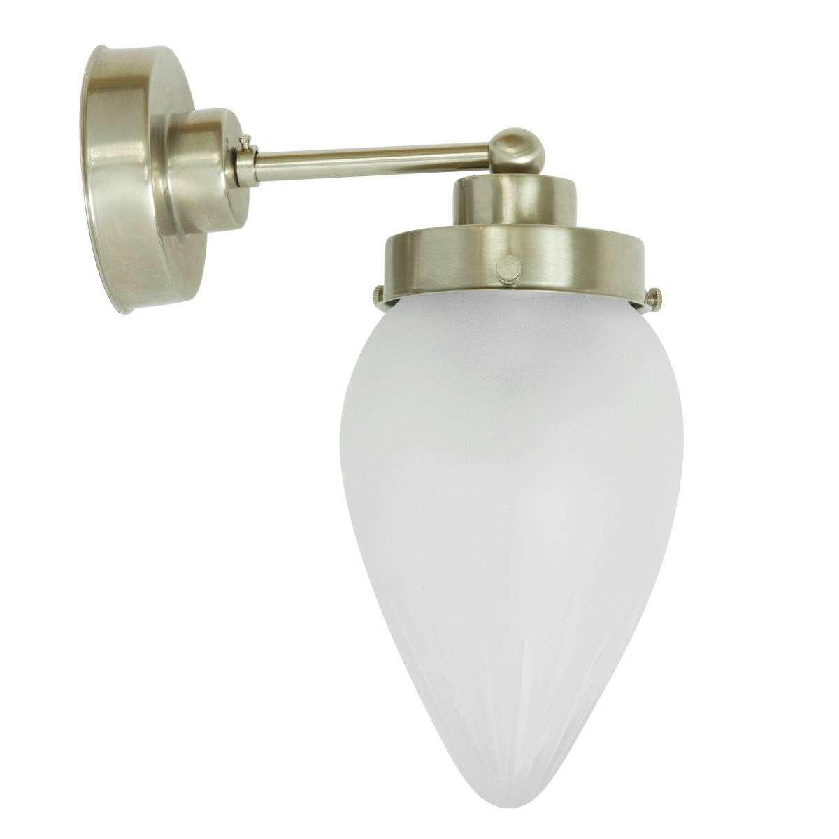 Art Deco wall sconce with pointed frosted glass