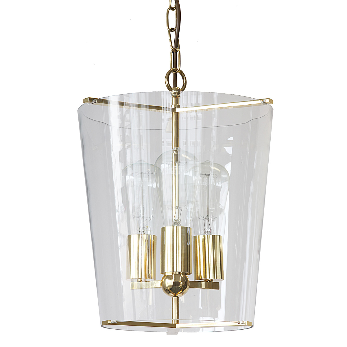 Exclusive classic suspension lamp with crystal glass cylinder