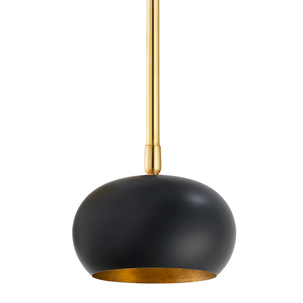 Small mid century ceiling light with brass pole