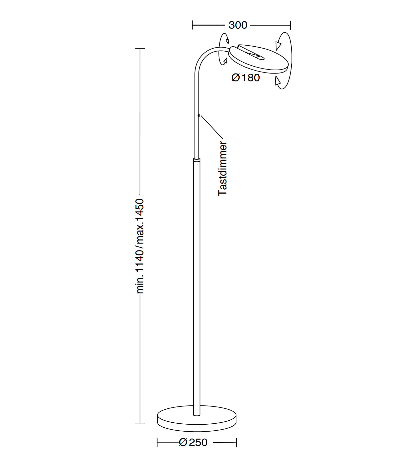 Versatile Reading Floor Lamp VINCE S with Powerful LED Light Source, Fig. 13