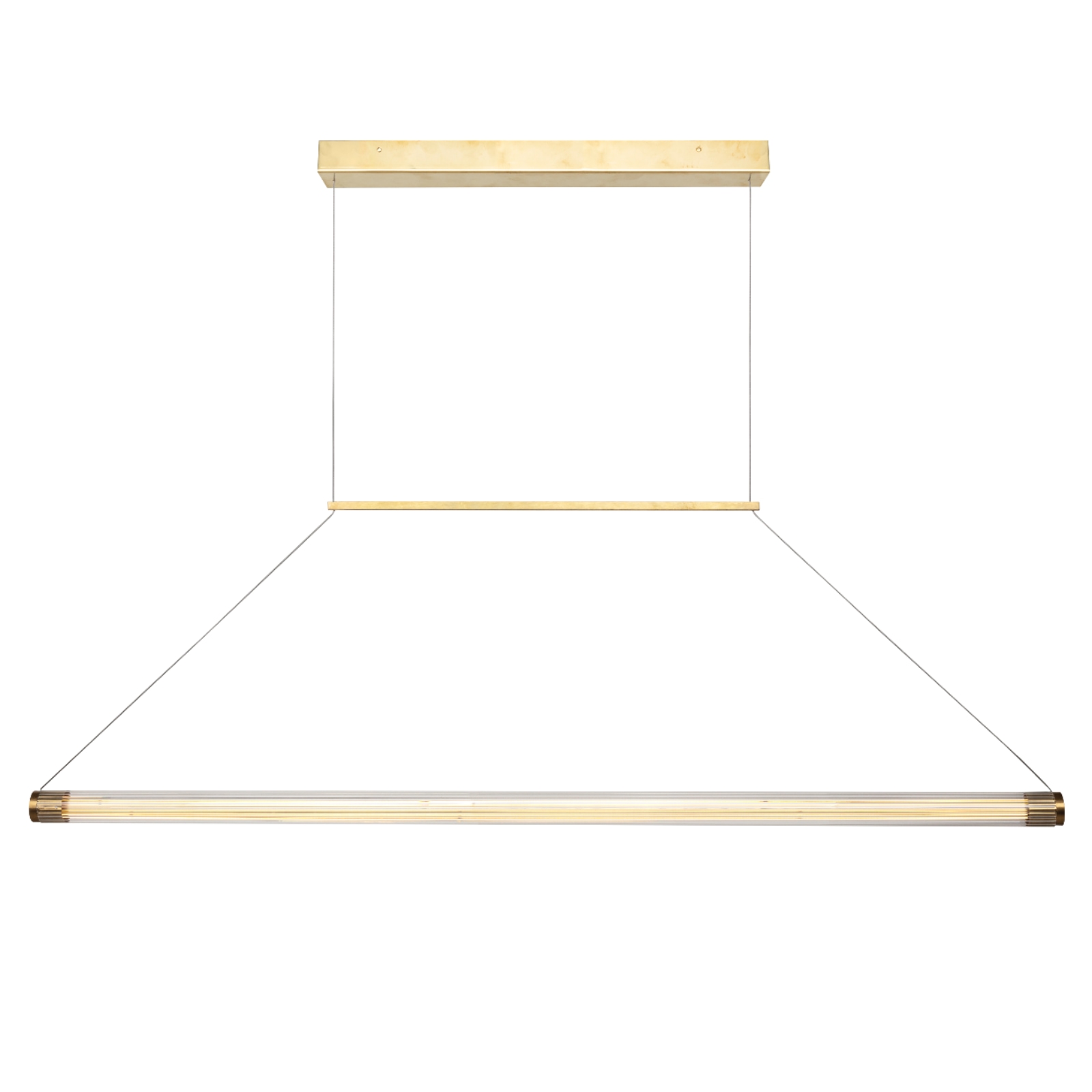 Elegante Glasröhren-Pendelleuchte RAY mit Messingdetails