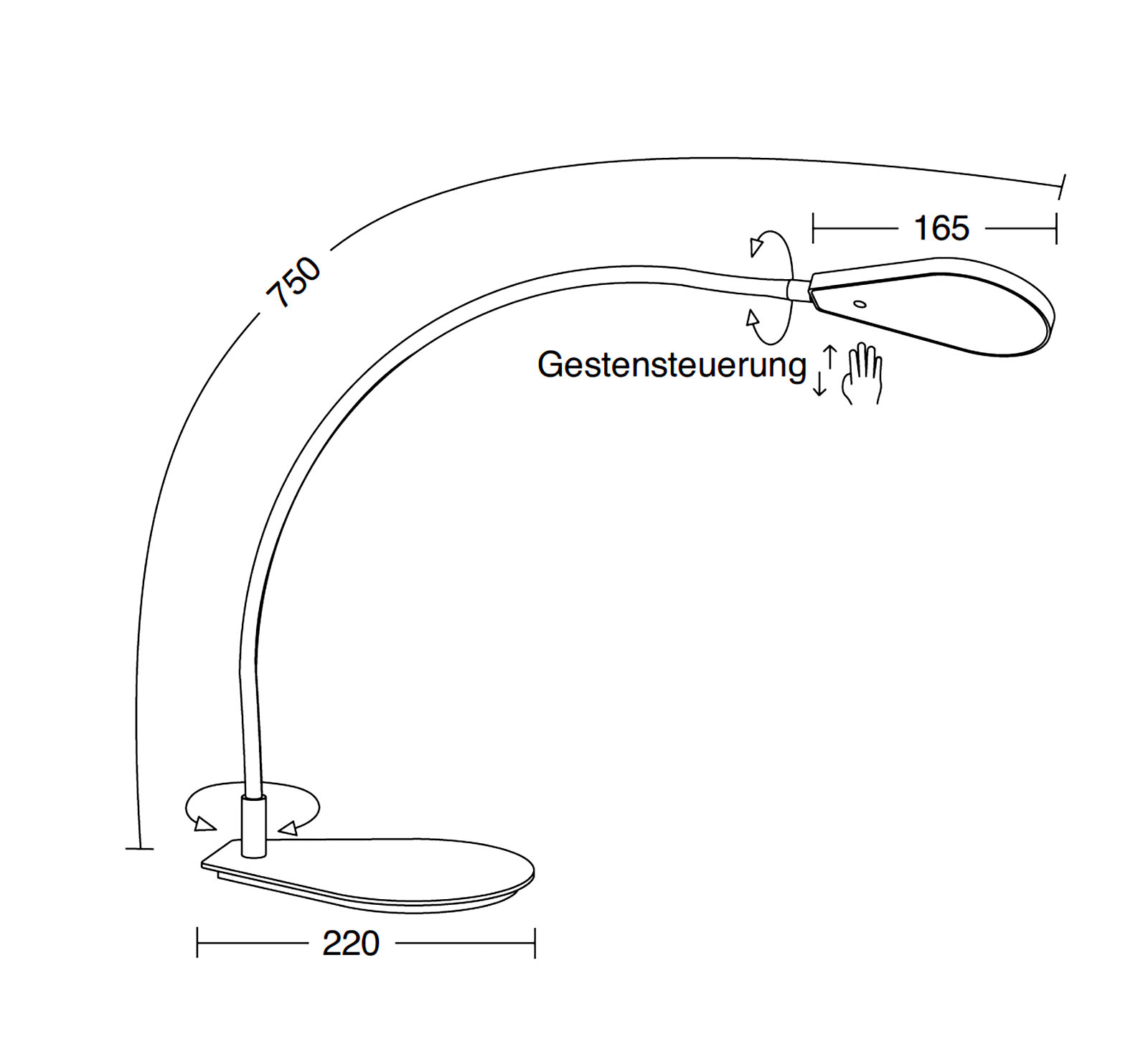 Helle Tischleuchte mit Flex-Arm TYPE T, Bild 12