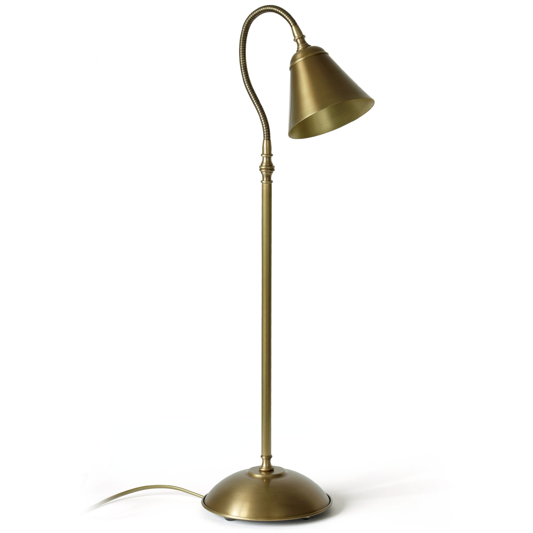 Hochwertige Messing-Tischleuchte mit Flexarm, ca. 80 cm