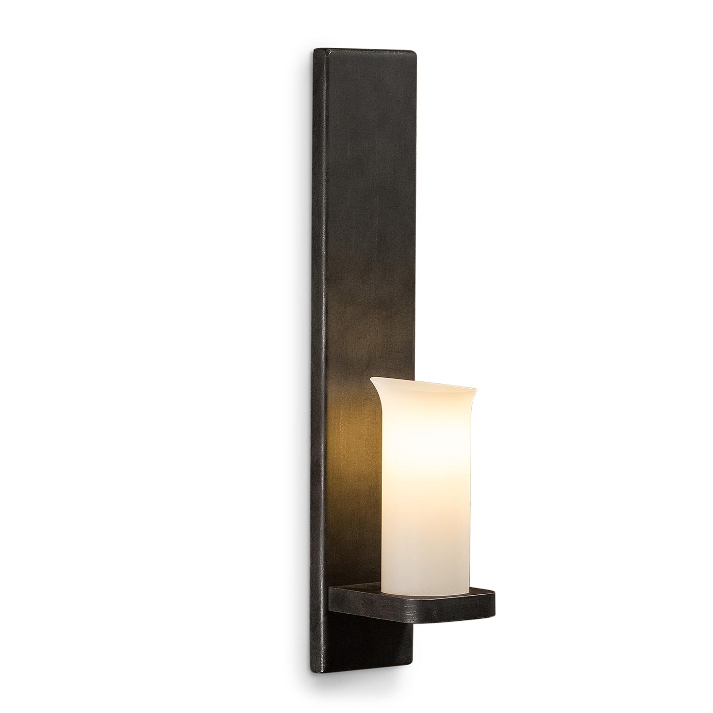 Hohe schmiedeeiserne Kerzen-Wandleuchte WL 3654
