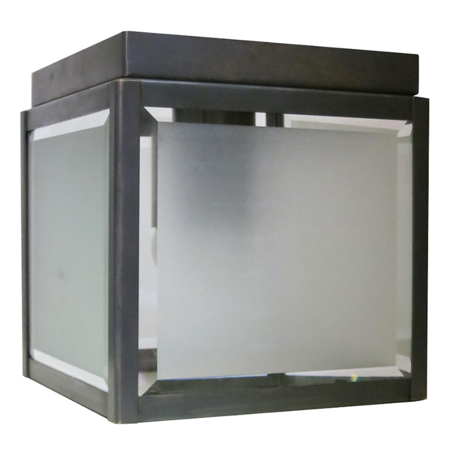 Quadratische Deckenleuchte mit facettiertem Glas 18 cm
