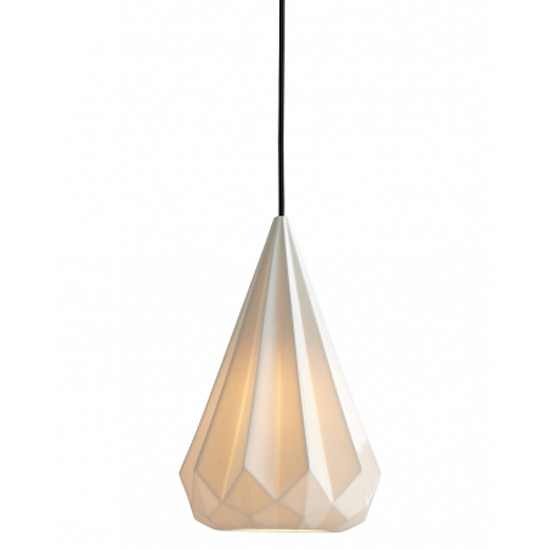 Slim facetted porcelain pendant HATTON 3