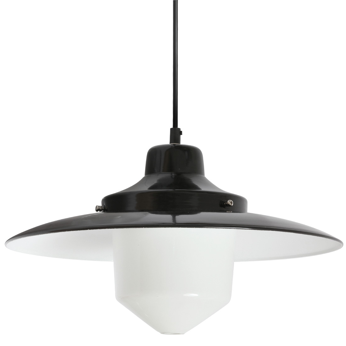 Flat classic suspension lamp with frosted glass cover HANNOVER