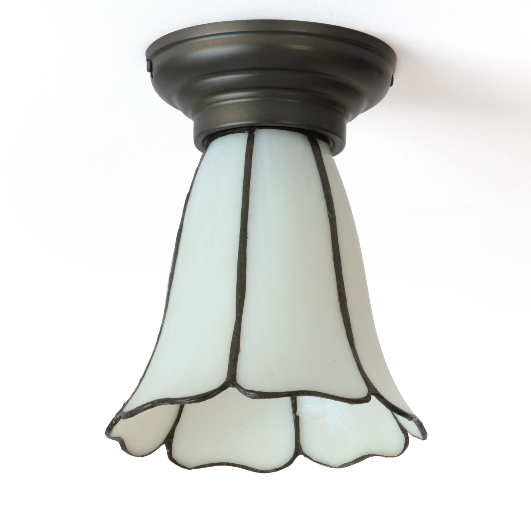 Deckenleuchte mit weißem Blüten-Glasschirm „Ackerwinde“, Ø 15 cm