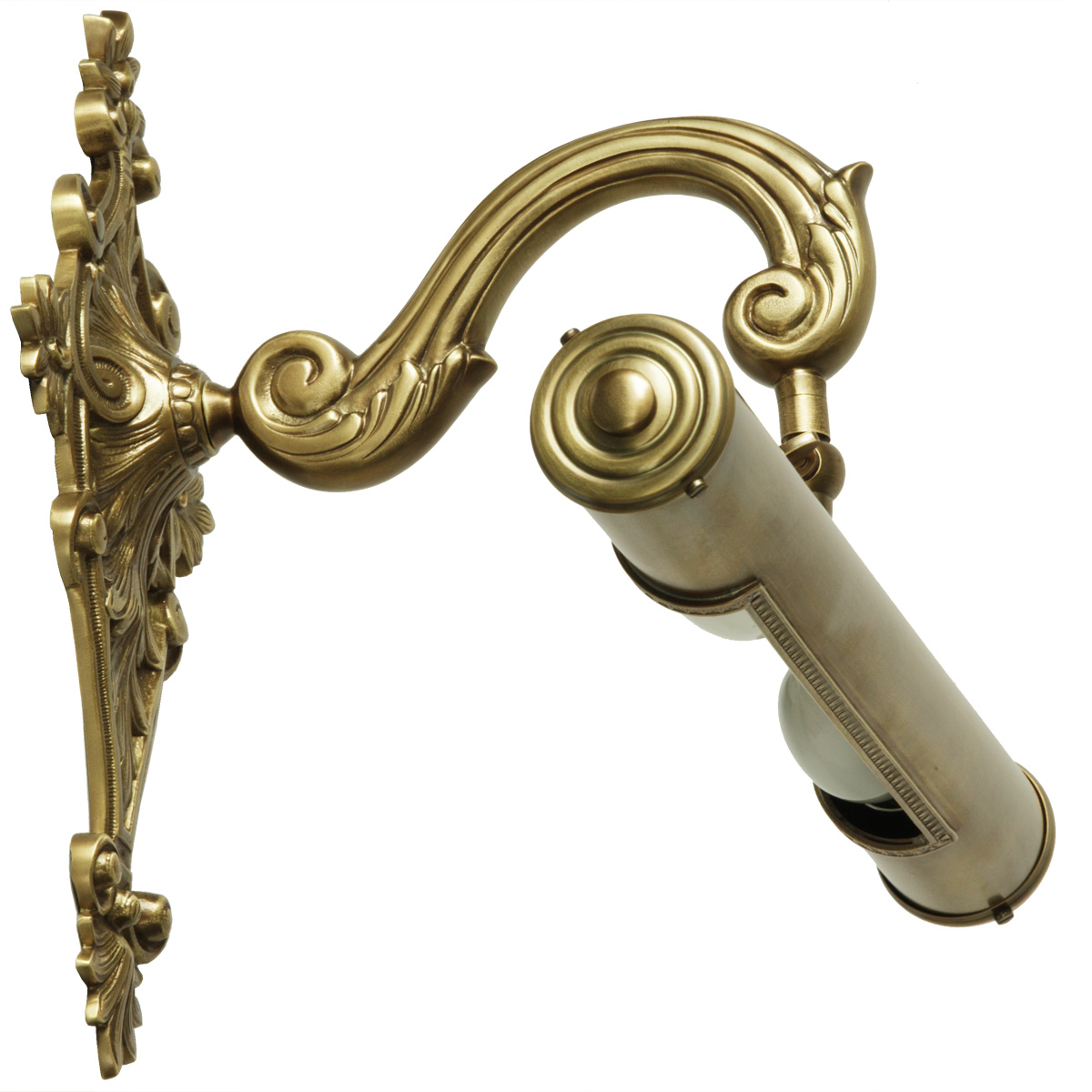Bilderleuchte mit barock verziertem Wandschild, 34 cm