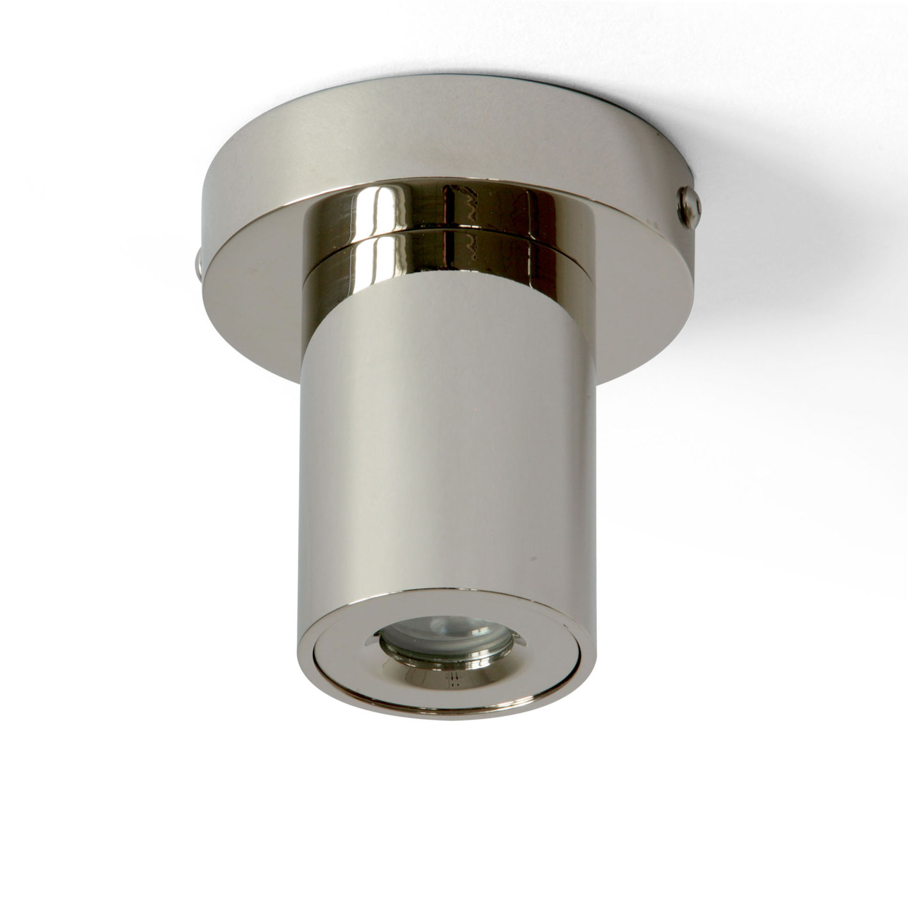 Kleiner massiver Messing-Strahler, IP65 – auch für Badezimmer, Ø 8 cm