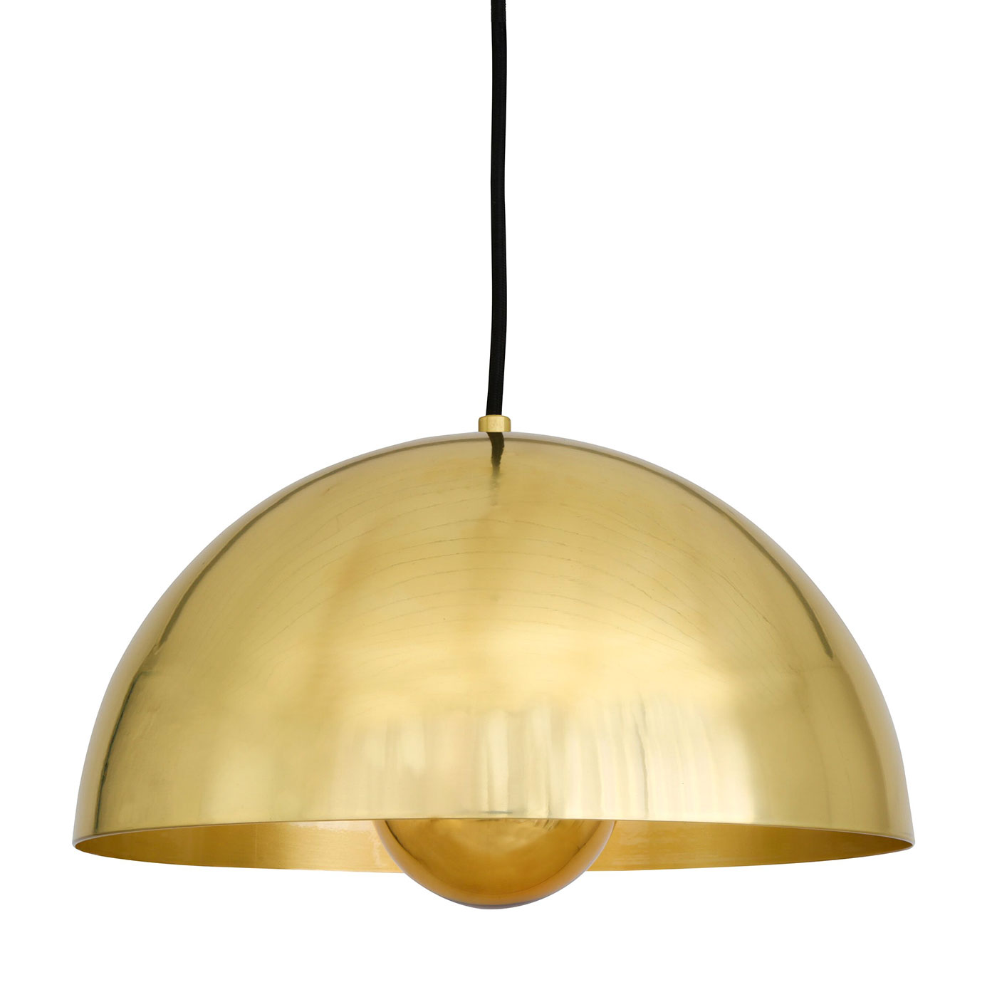 Halbkugel-Pendelleuchte aus Messing, Ø 30 cm