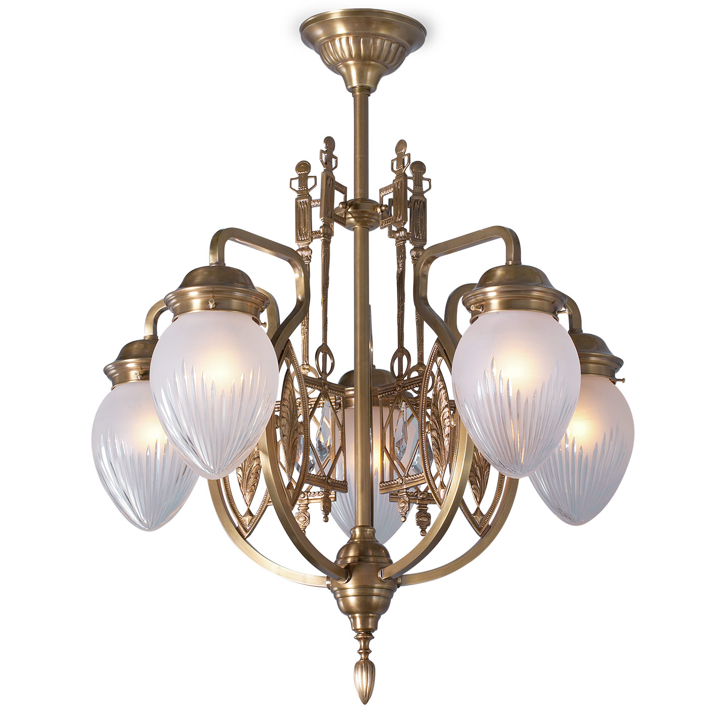 3-armed Art Nouveau chandelier PANNONIA
