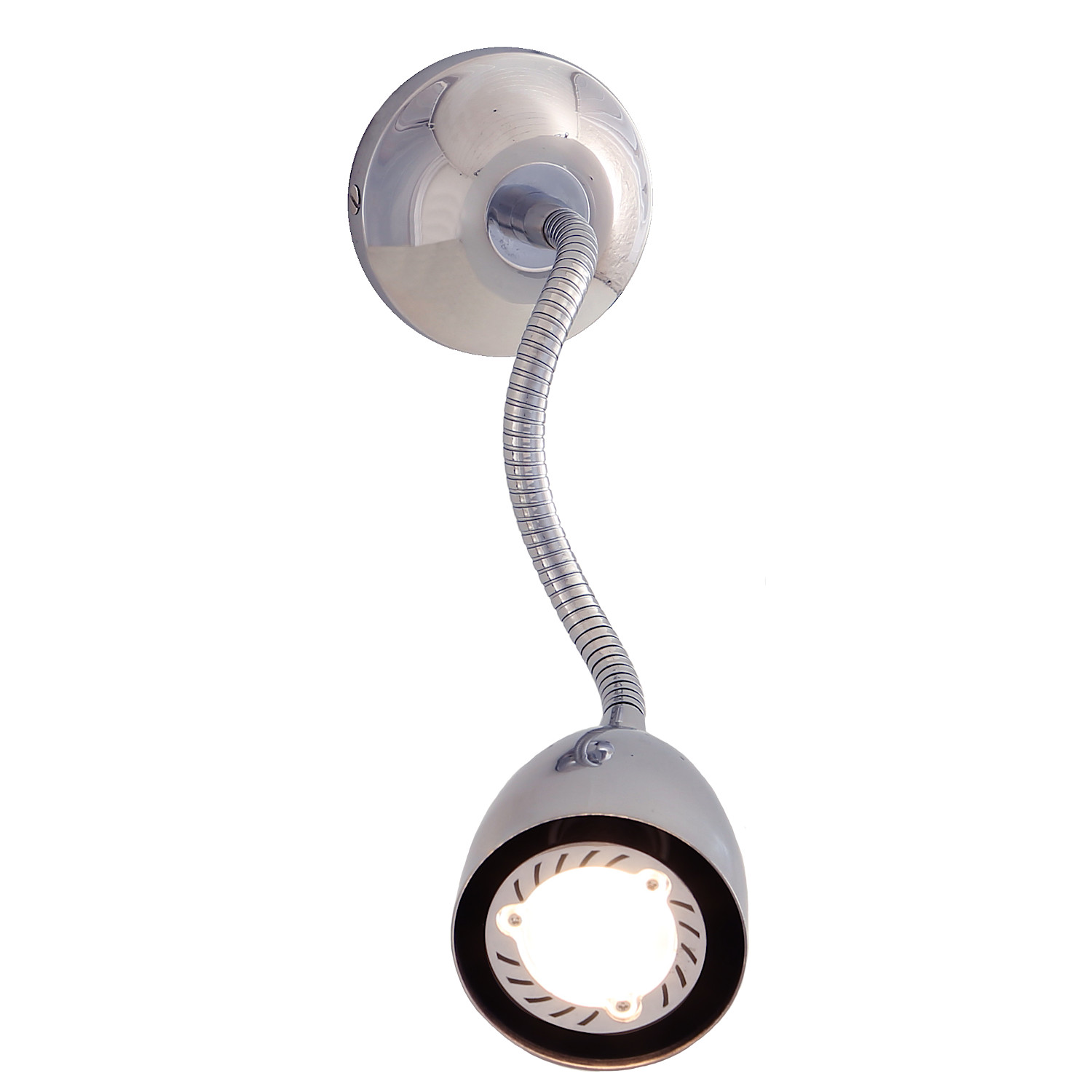 Einstellbare Wandleuchte mit Flex-Arm, div. Messing-Varianten: Chrom poliert