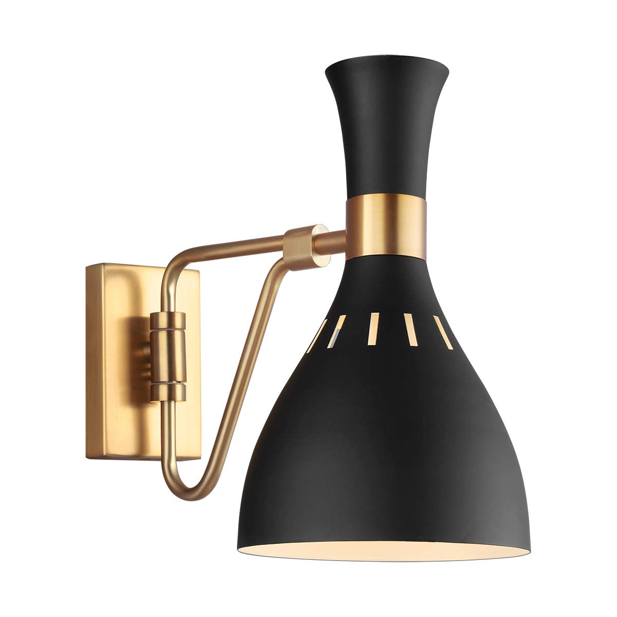 Mid Century-Wandleuchte mit tailliertem Schirm
