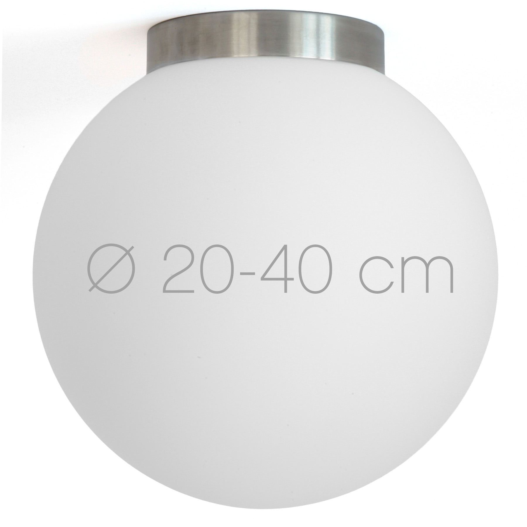 Klassische Kugel-Deckenleuchte SPHERA für Flur oder Bad, IP65, Ø 20–40 cm