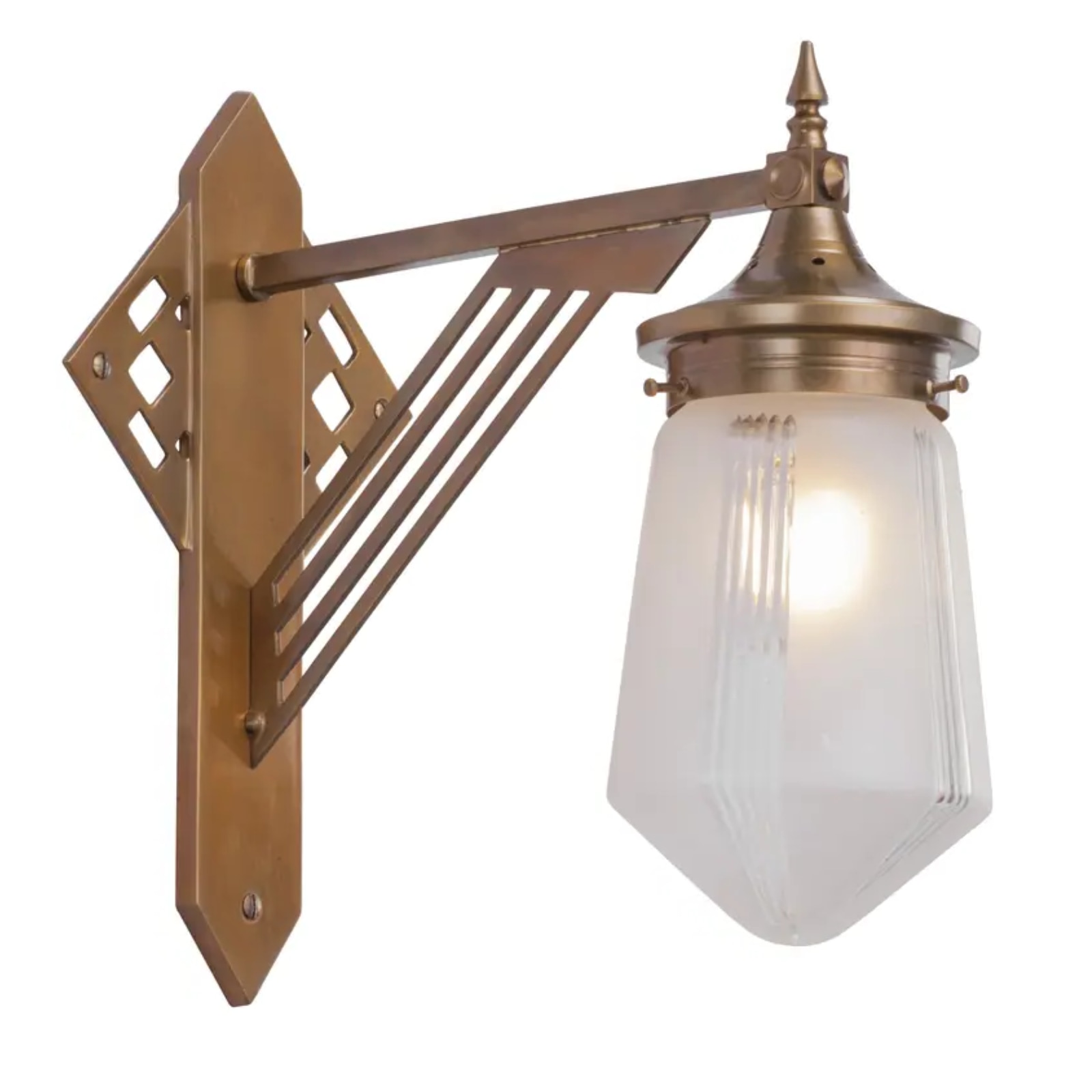 Wiener Jugendstil-Wandleuchte aus Messing