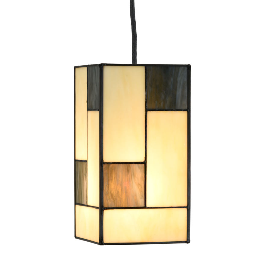 Geometrische Tiffanyglas-Hängeleuchte à la Piet Mondrian