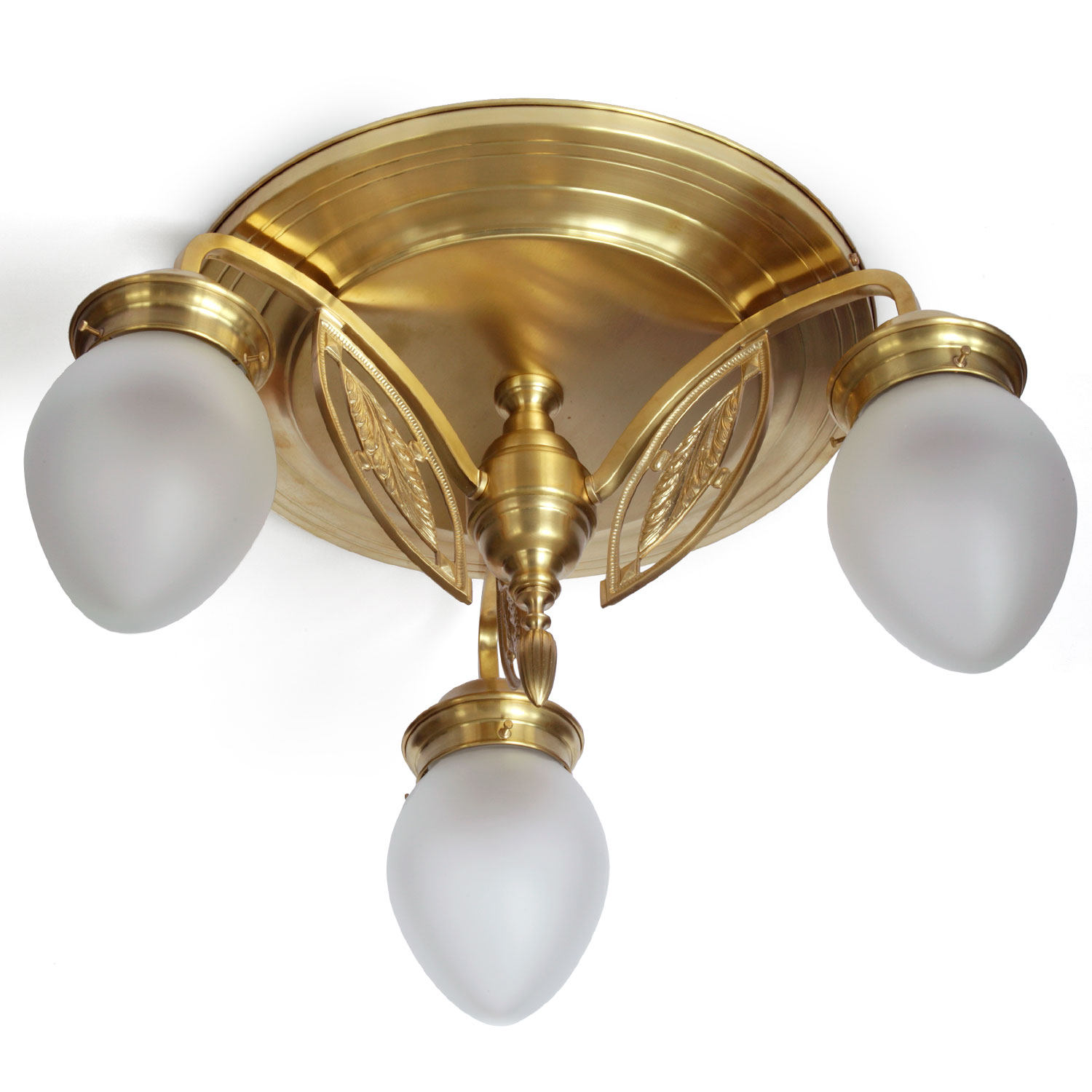 Three-flamed Art Nouveau ceiling light Ø 53 cm