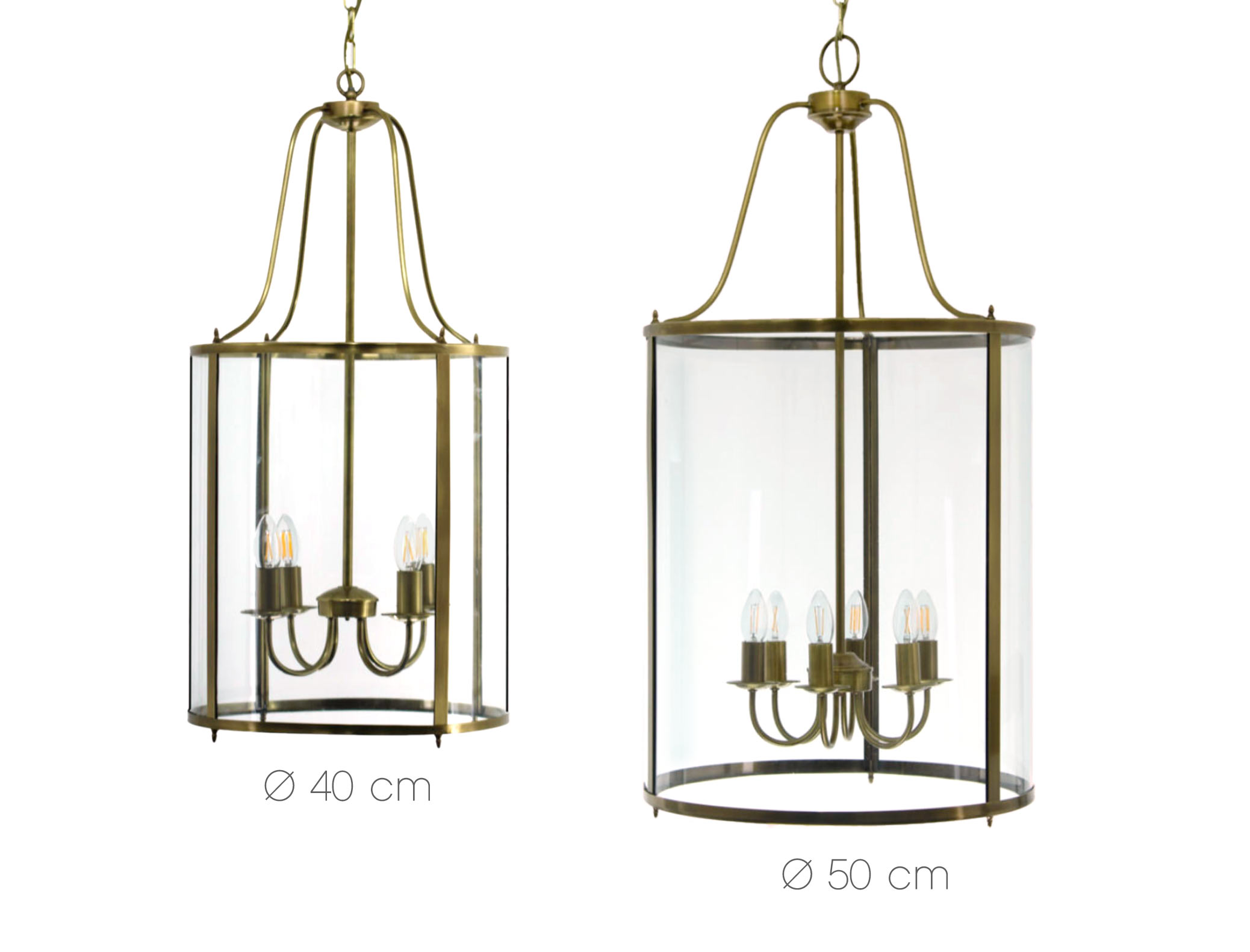 Large Lantern Style Chandelier from France, Ø 40/50 cm, Fig. 3