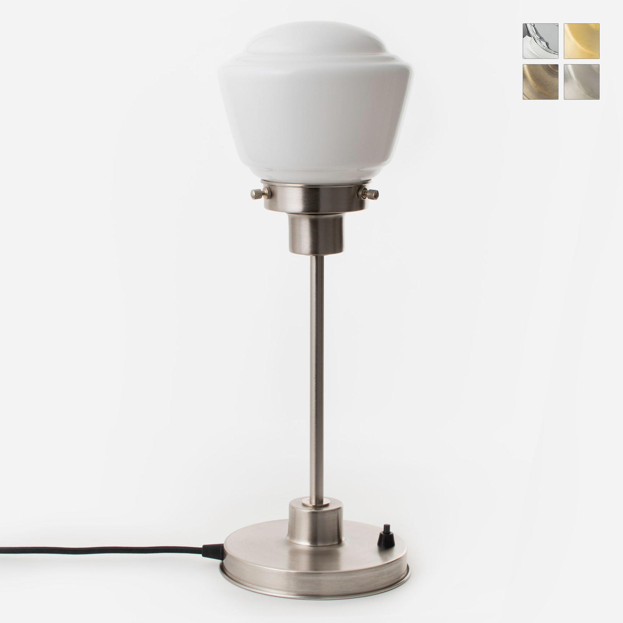 Art Déco table light with finely stepped opal glass