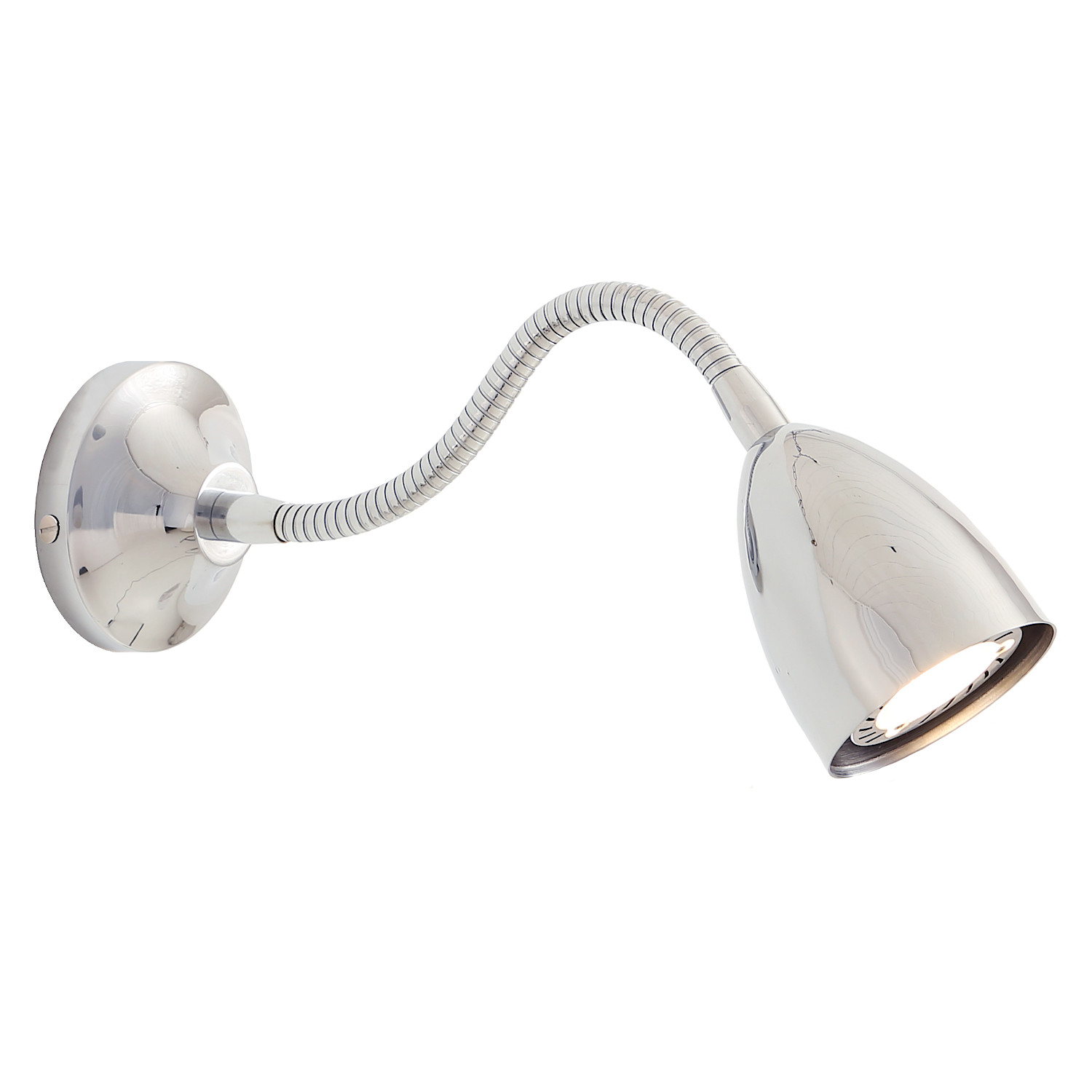 Einstellbare Wandleuchte mit Flex-Arm, div. Messing-Varianten: Chrom poliert