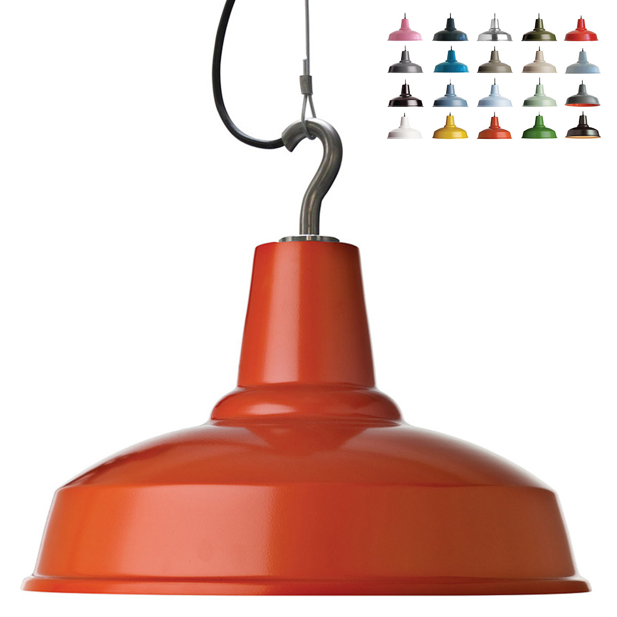 Industrial-Pendelleuchte mit Stahlseil-Hängung HOOK