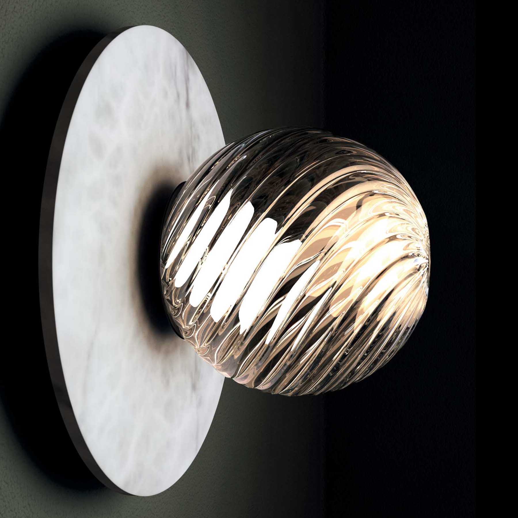 Italienische Wandleuchte aus Alabaster und Murano-Glas AFRODITE