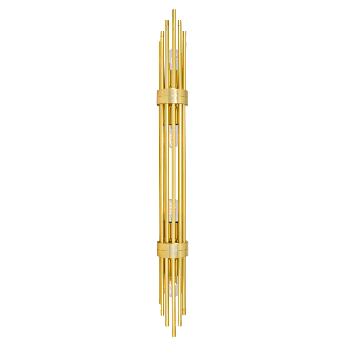Lange Wandleuchte aus dekorativen Messingstäben, 105 cm