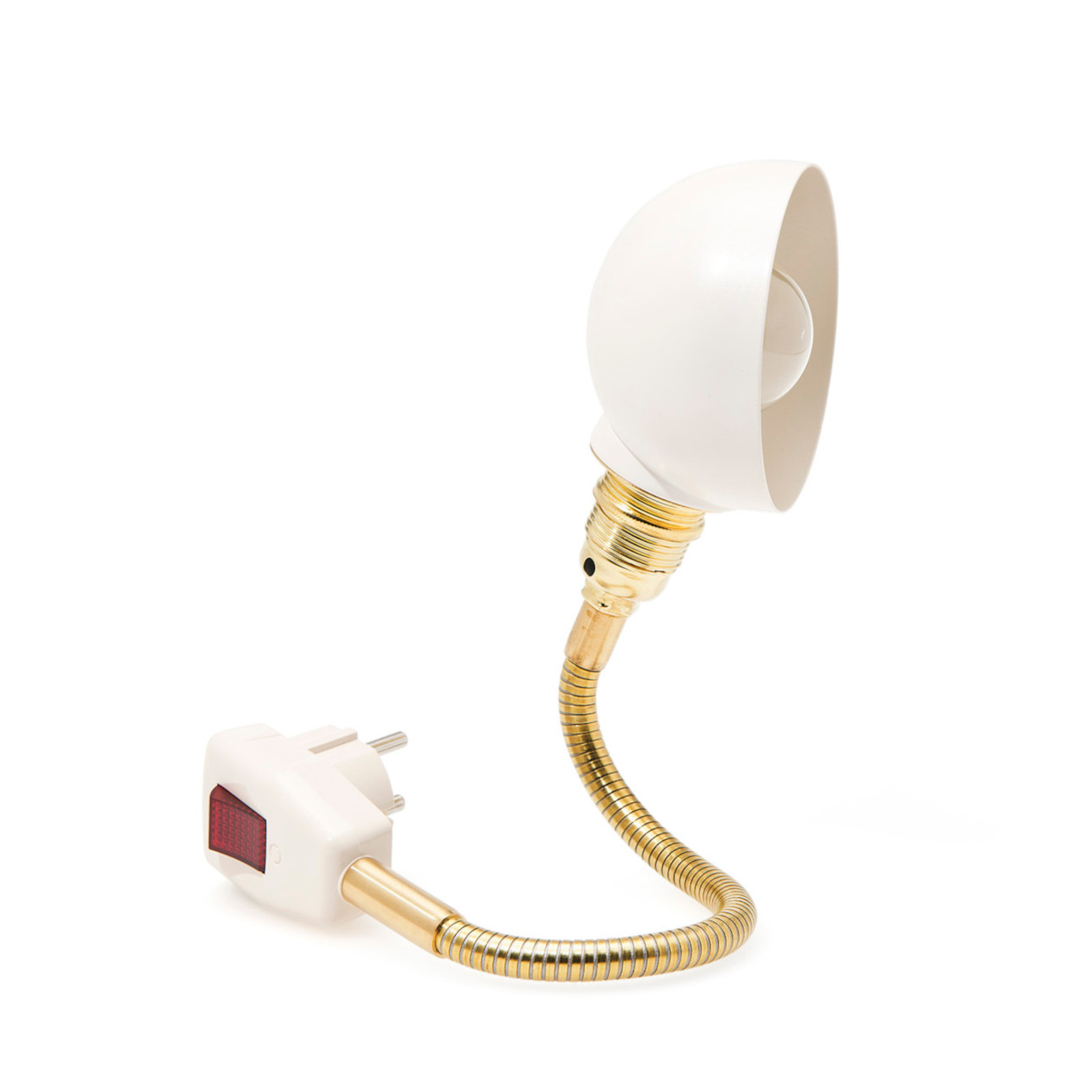 Flexible Socket Light GLÜHWÜRMCHEN CLASSIC, White Hemispheric Shade