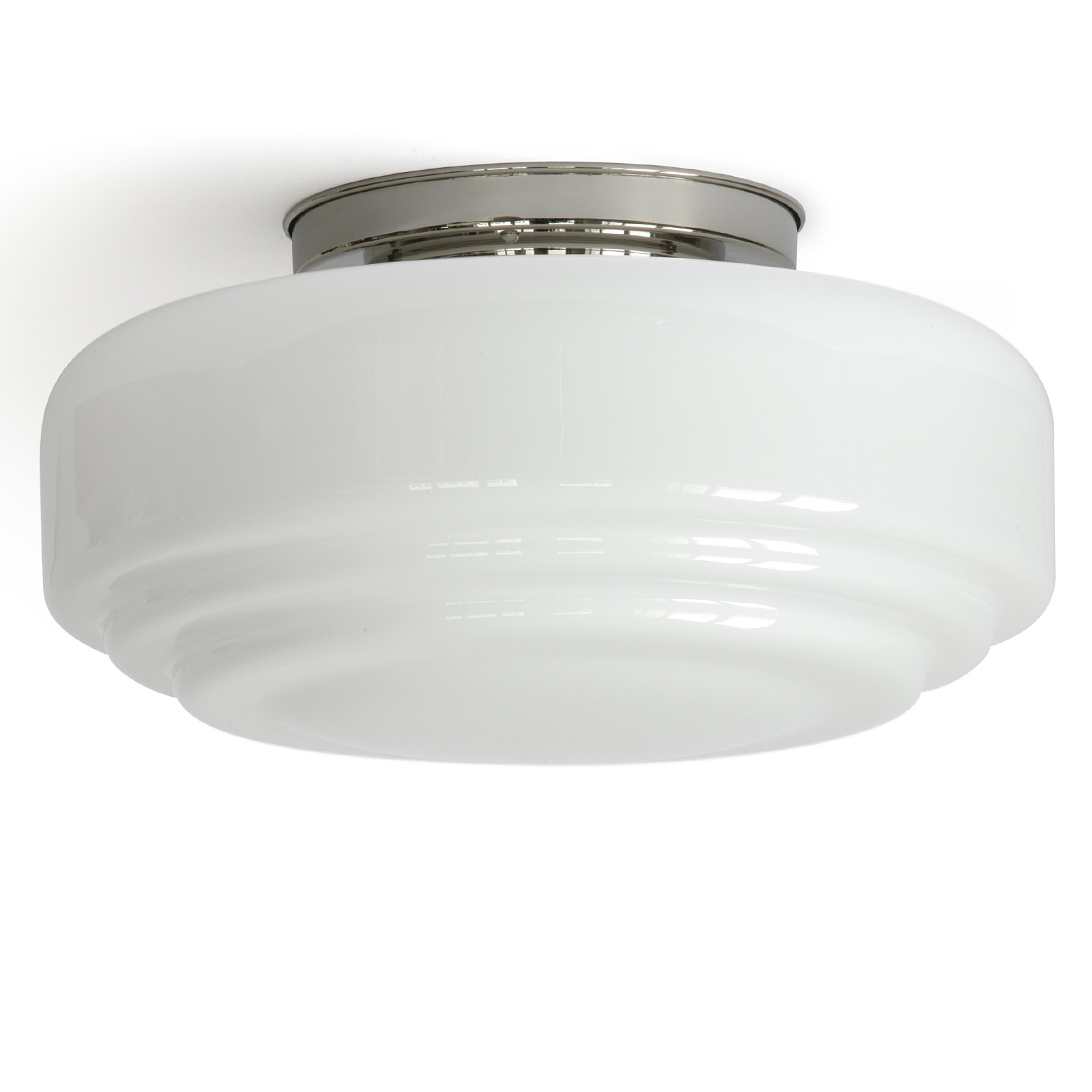 Elegante Deckenleuchte mit gestuftem Opalglas-Schirm Ø 35 cm