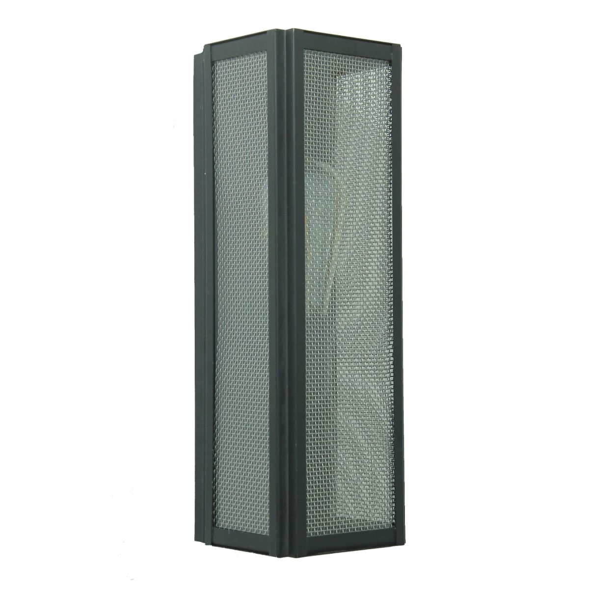 Kasten-Wandleuchte aus Messing mit feinem Gitter, IP44