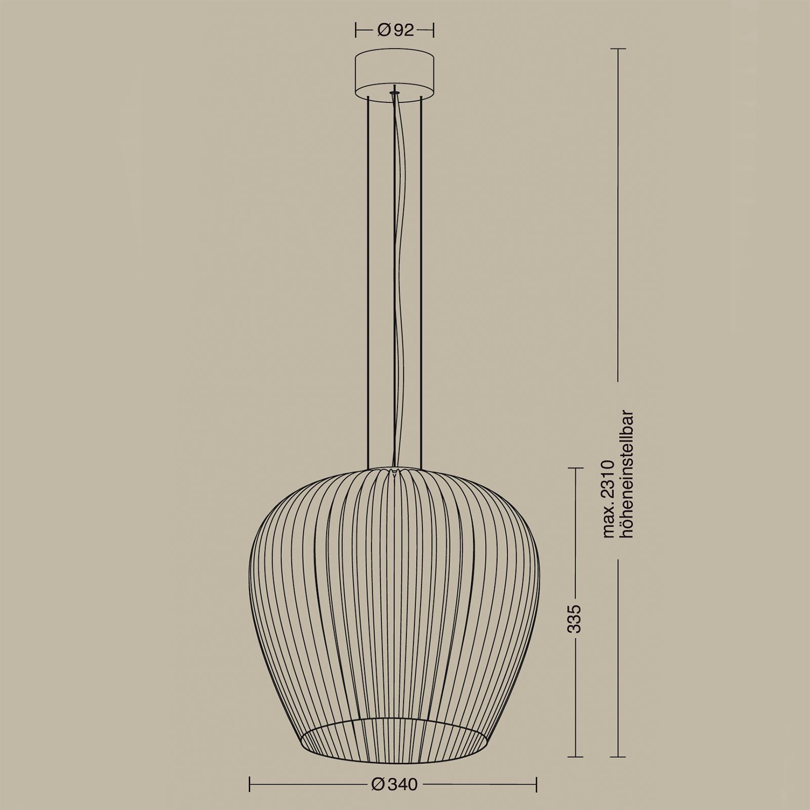 Exclusive Glass Pendant Light LIV with Pleated Opal Shade, Fig. 11
