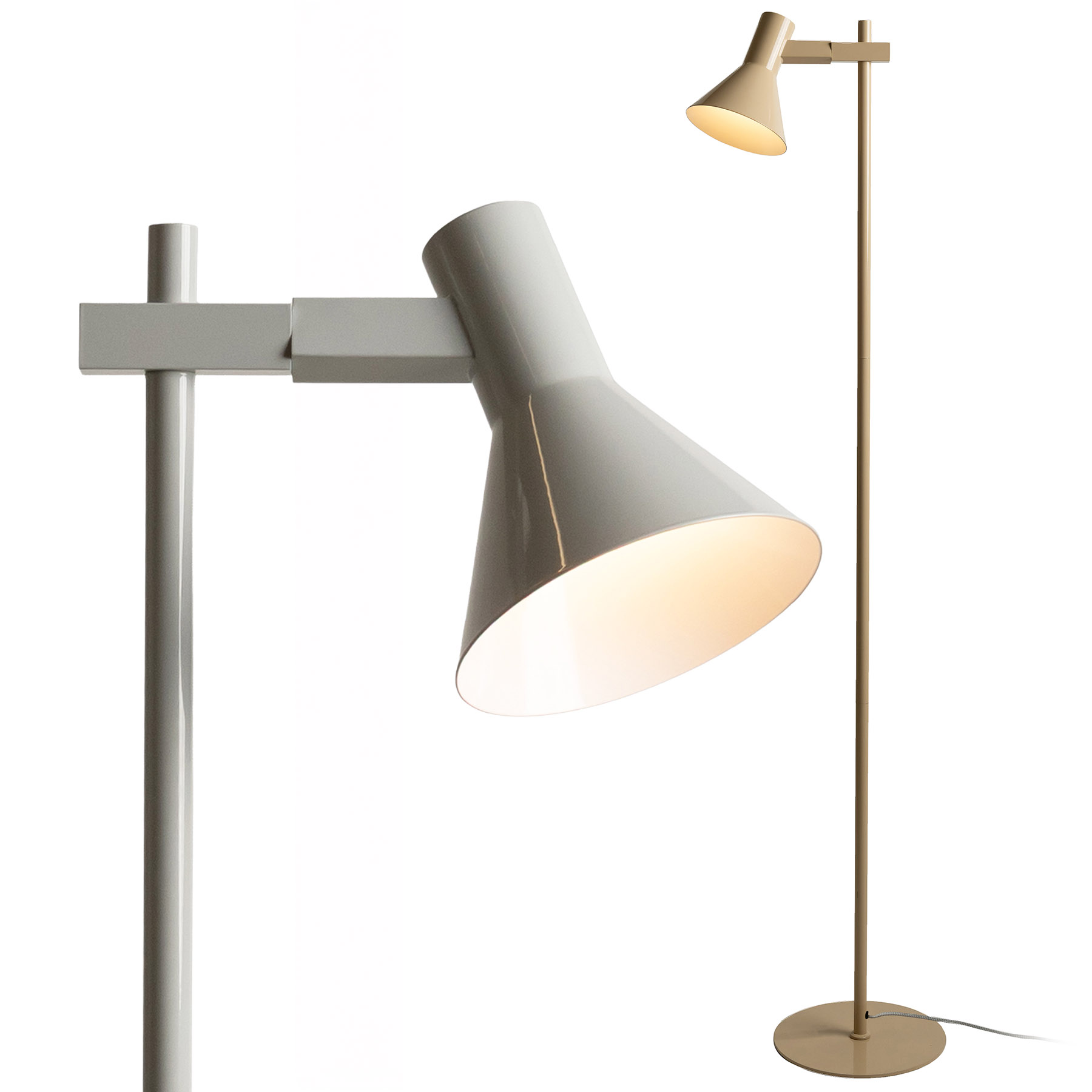 Minimalistische Stehleuchte mit konischem Schirm
