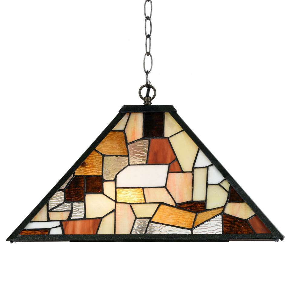 Pendant light with Tiffany glass shade