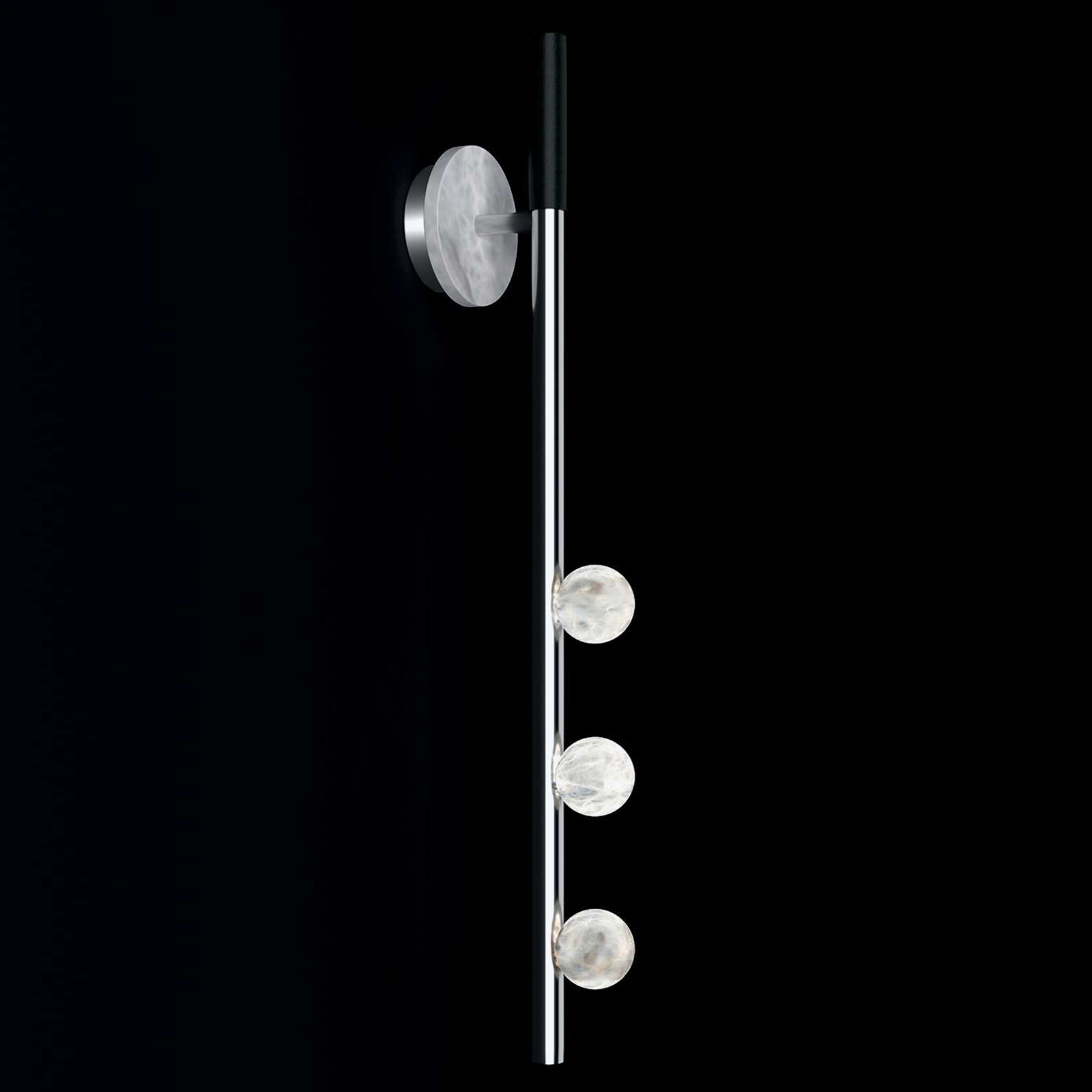 Elegante italienische Wandleuchte mit drei Alabaster-Kugeln DEMETRA