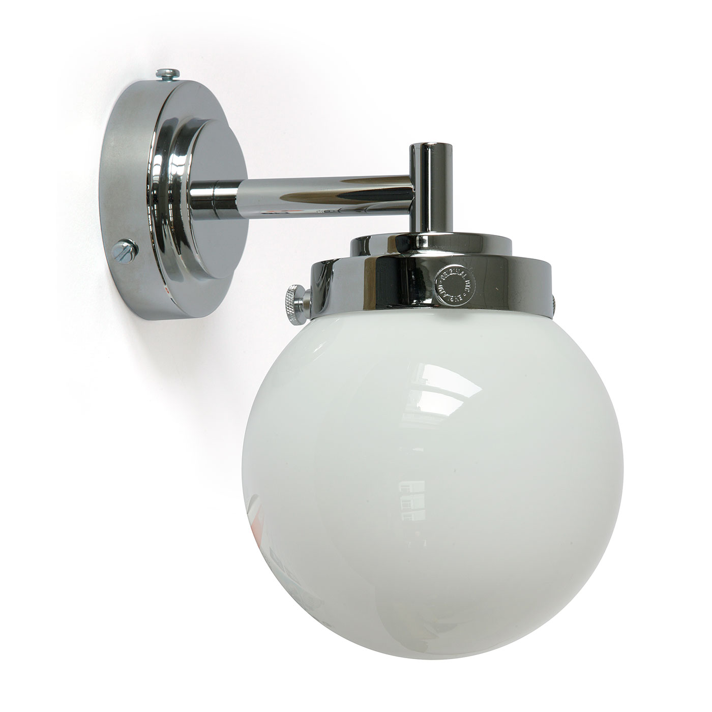 Kleine Glaskugel-Wandleuchte mit opalem Glas Ø 12 cm