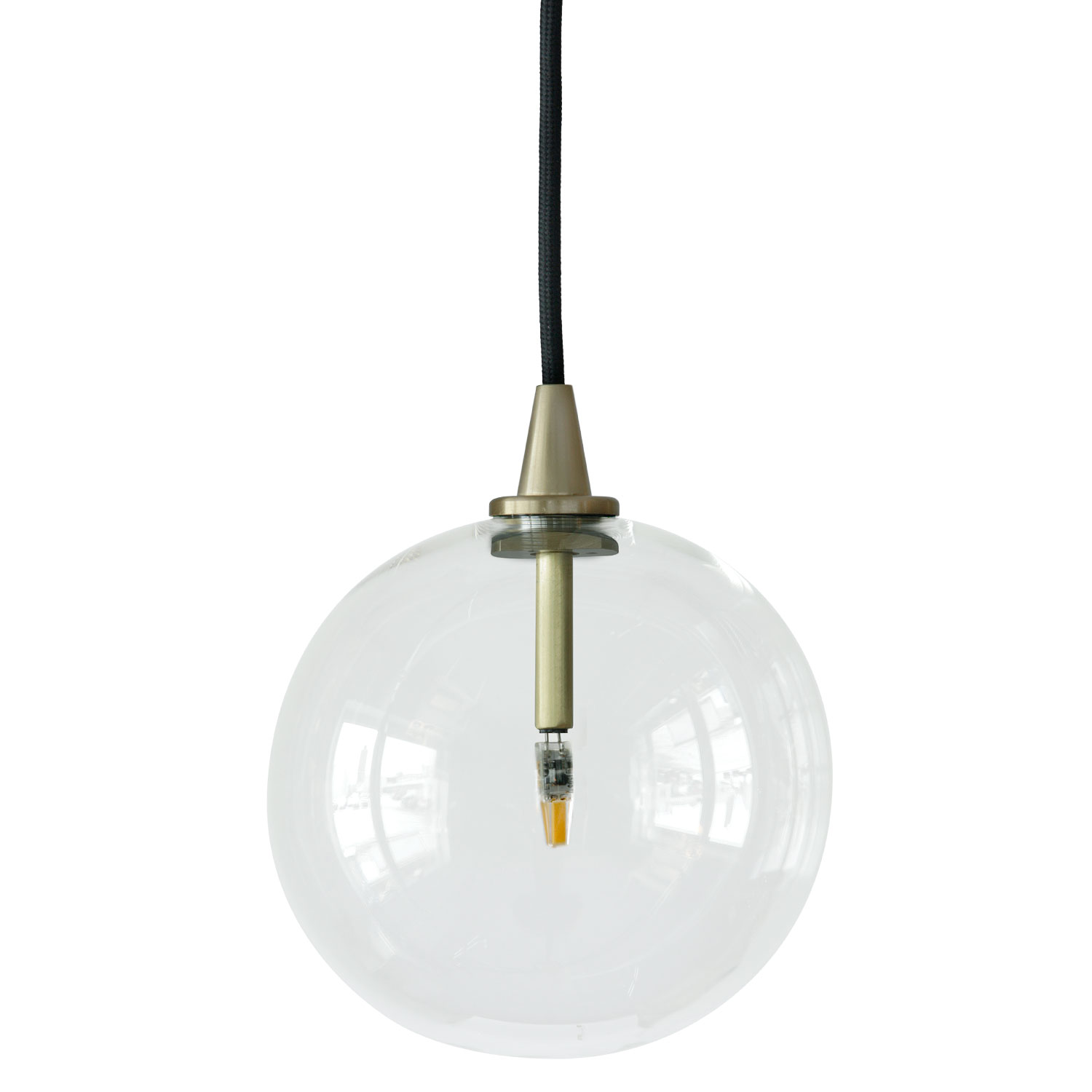 Kleine moderne Glaskugel-Hängeleuchte, Ø 15 cm